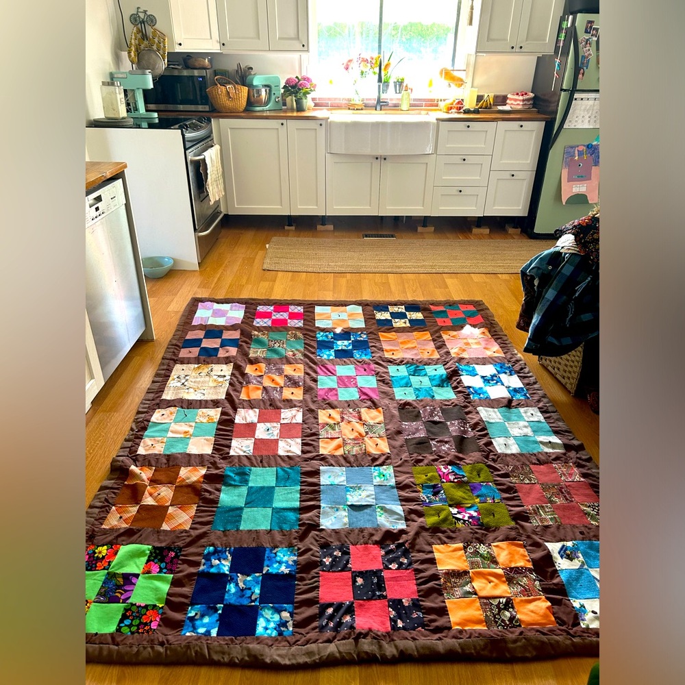 Vintage Handmade Patchwork Blanket - Queen/King